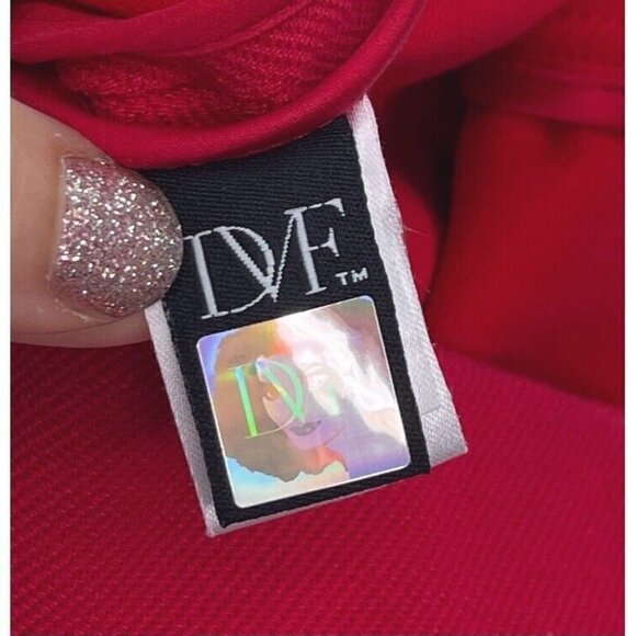 Diane von Fruestenberg Sz 8 Red Arita Sheath Mini Dress Stretch Zip Back Holiday - Picture 7 of 9